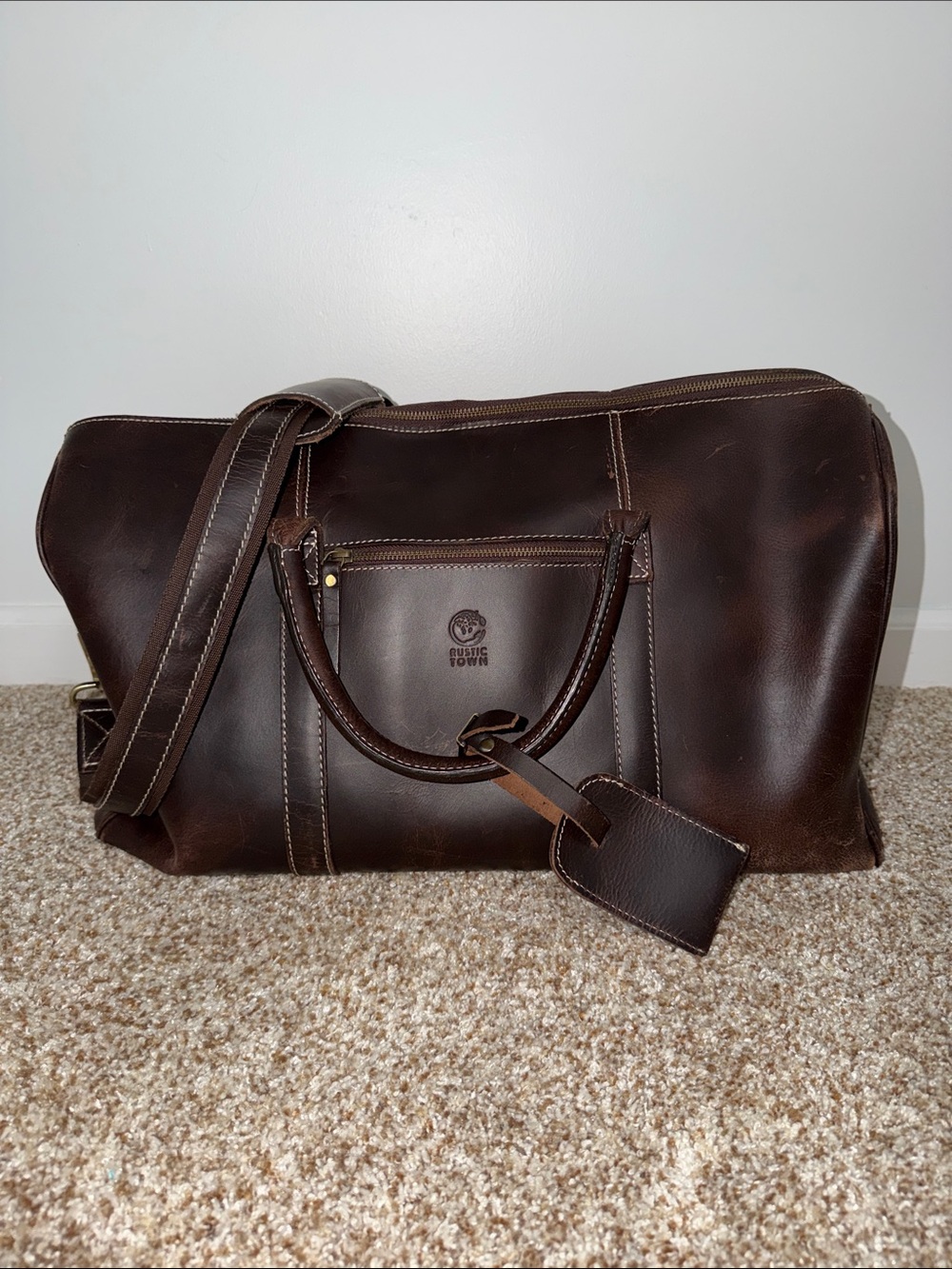 Rustic Town Sasha Carry On Leather Duffel Bag